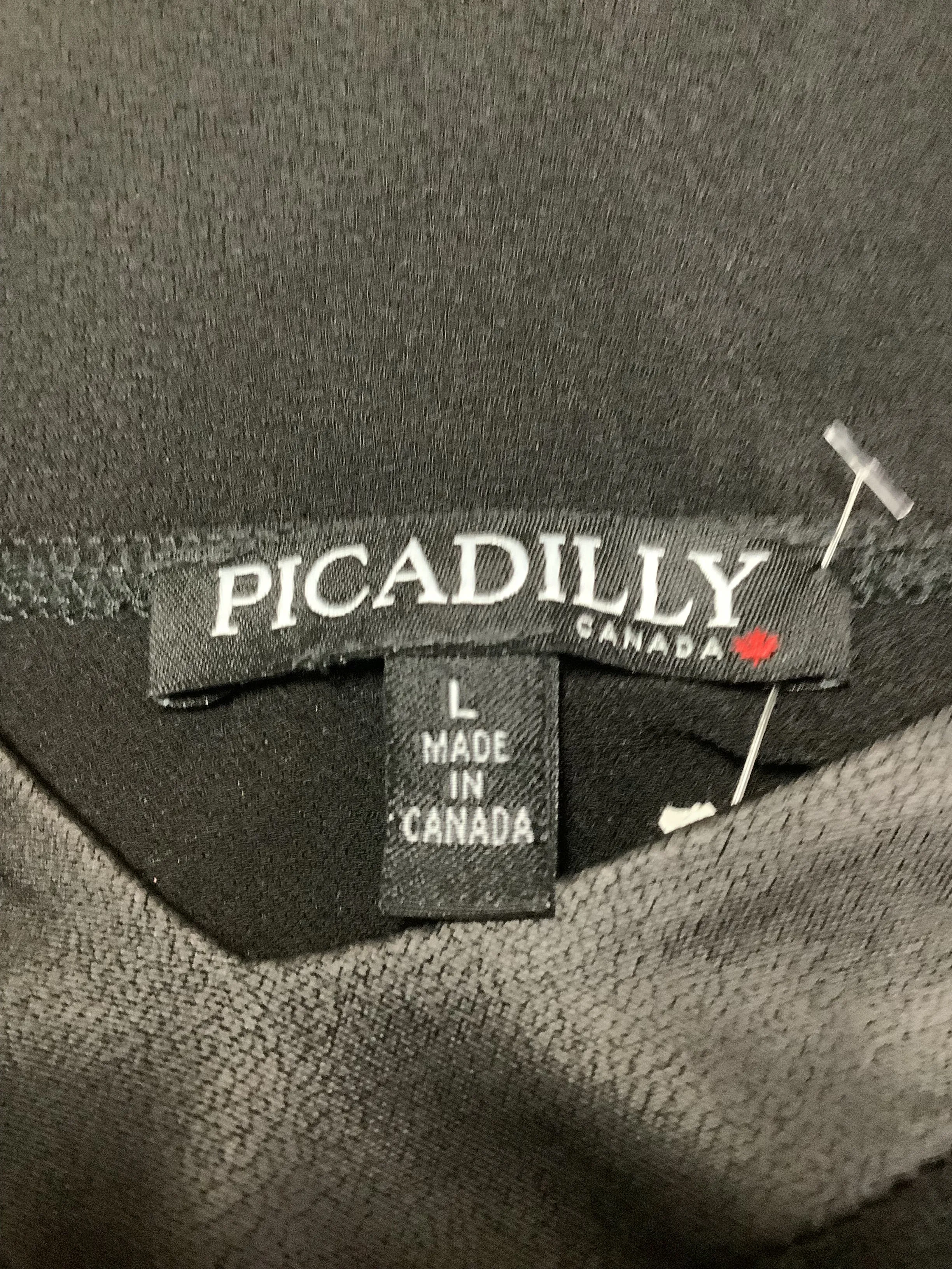 Picadilly Top Black V Neck Long Sleeve Size: L