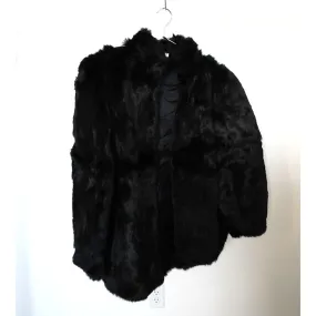 "Retail" Vintage Unbranded Black Winter Fur Coat Size Medium Women's