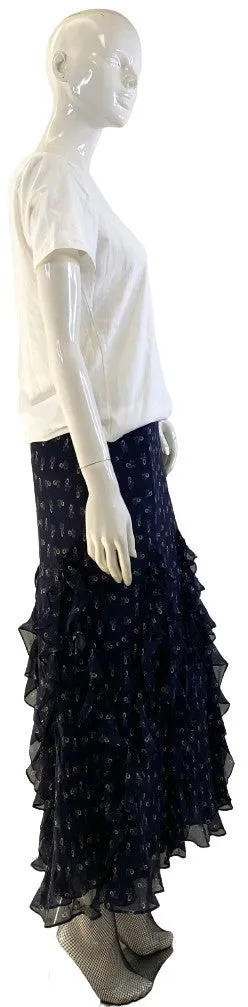 Ralph Lauren Skirt Navy Beige Patterns Size M  SKU 000207-6