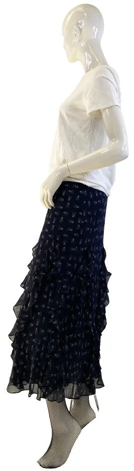 Ralph Lauren Skirt Navy Beige Patterns Size M  SKU 000207-6