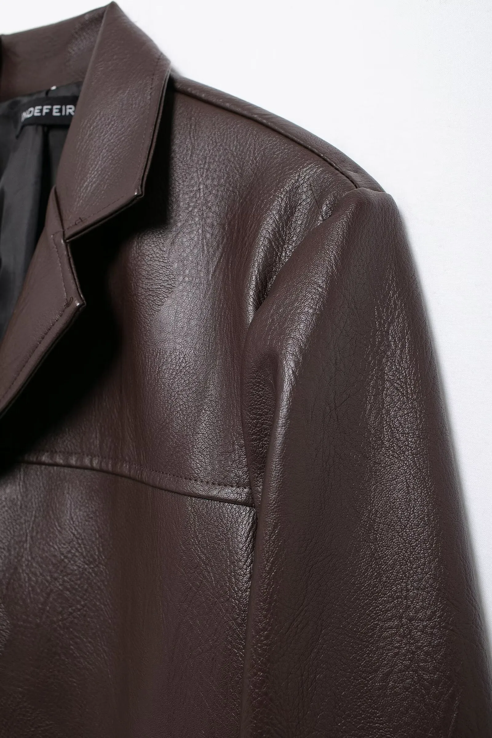 Retro Faux Leather Blazer