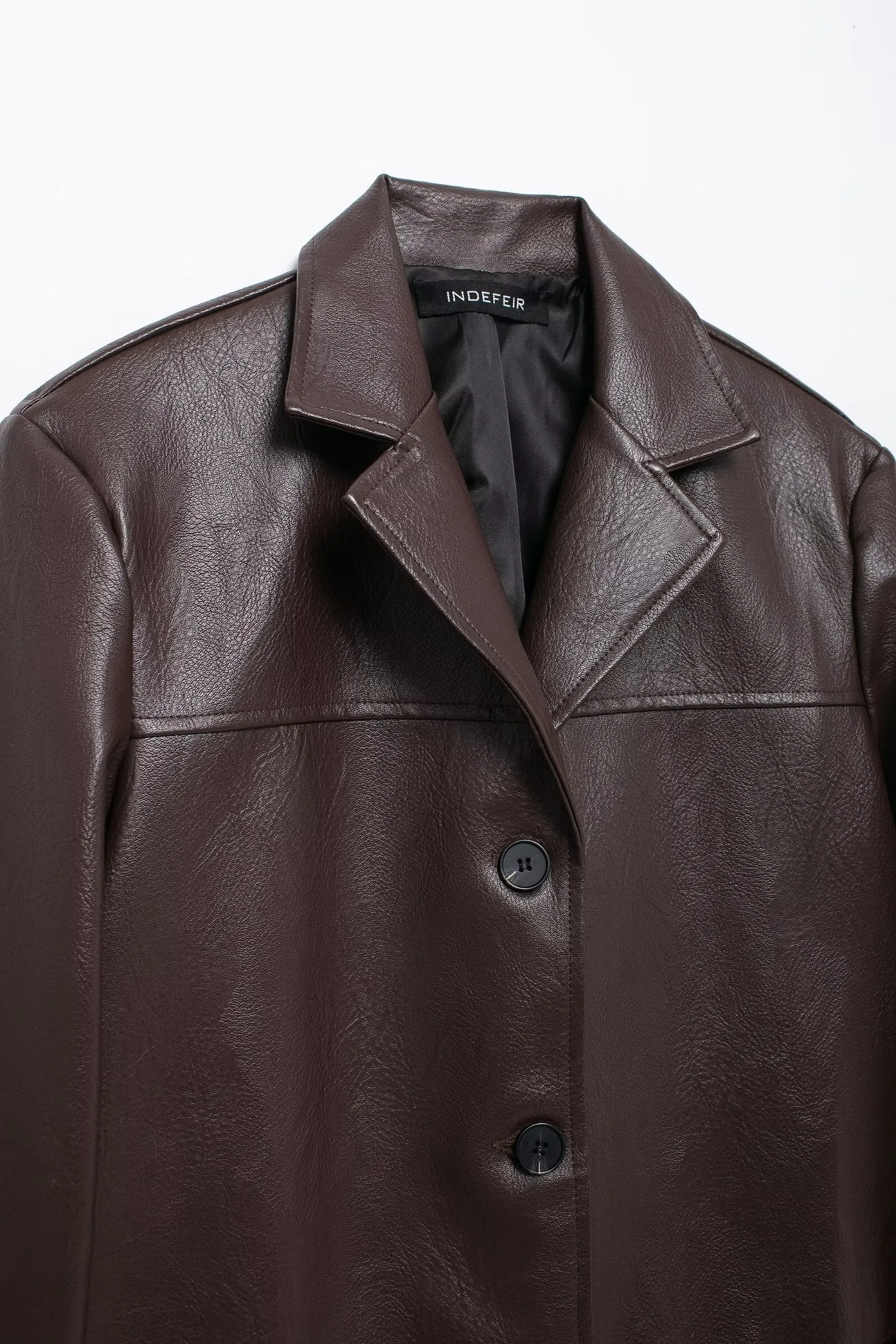 Retro Faux Leather Blazer