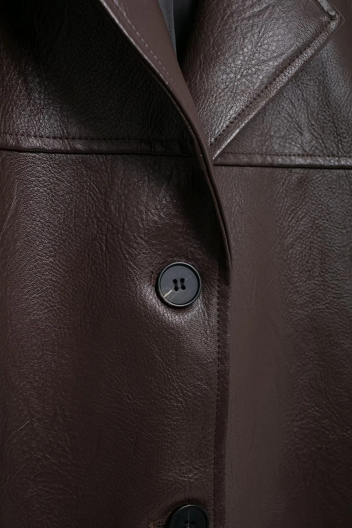 Retro Faux Leather Blazer