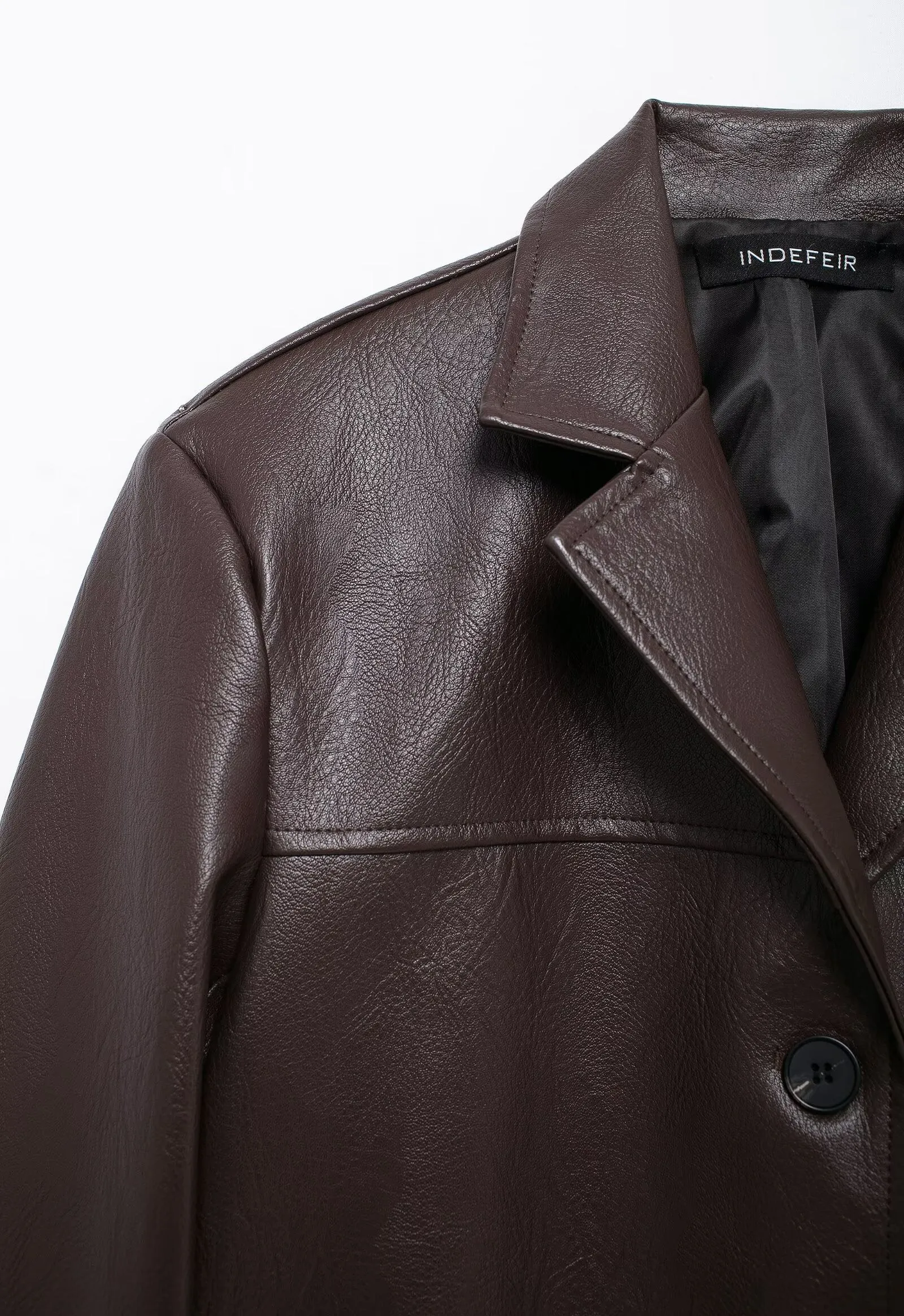 Retro Faux Leather Blazer
