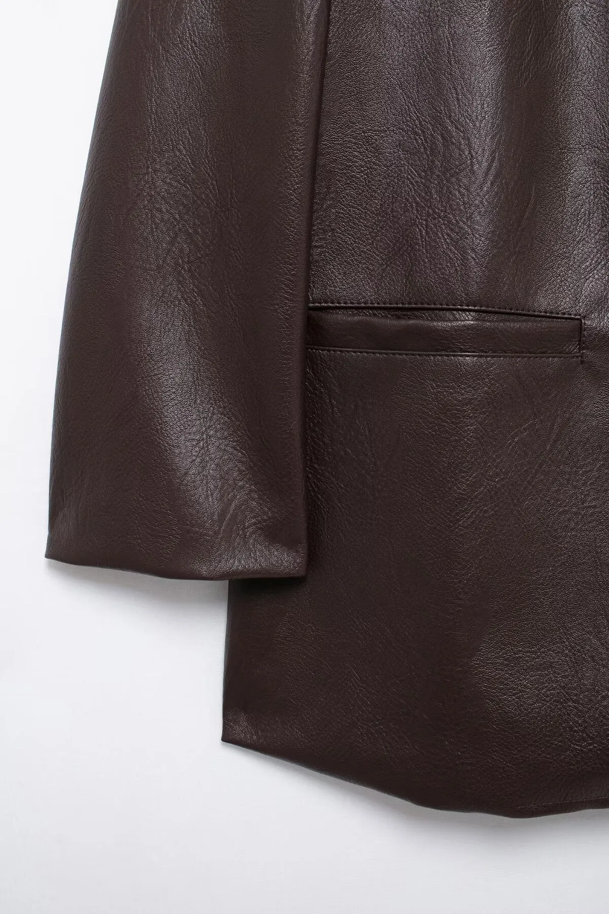 Retro Faux Leather Blazer