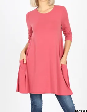 Rose 3/4 tunic