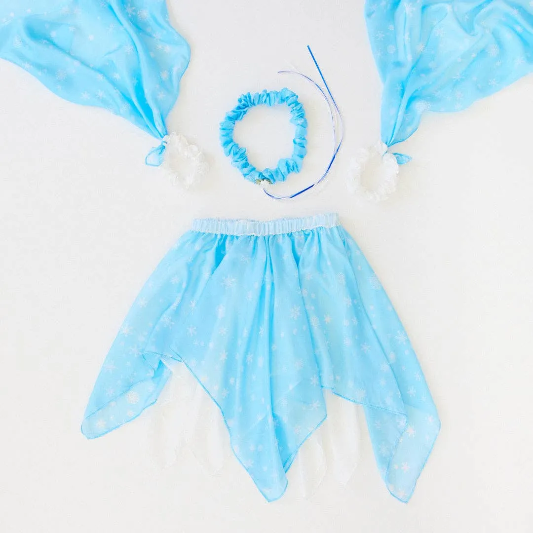 Sarah’s Silks - Snow Fairy Princess Set with Skirt, Garland, & Wrist Streamers