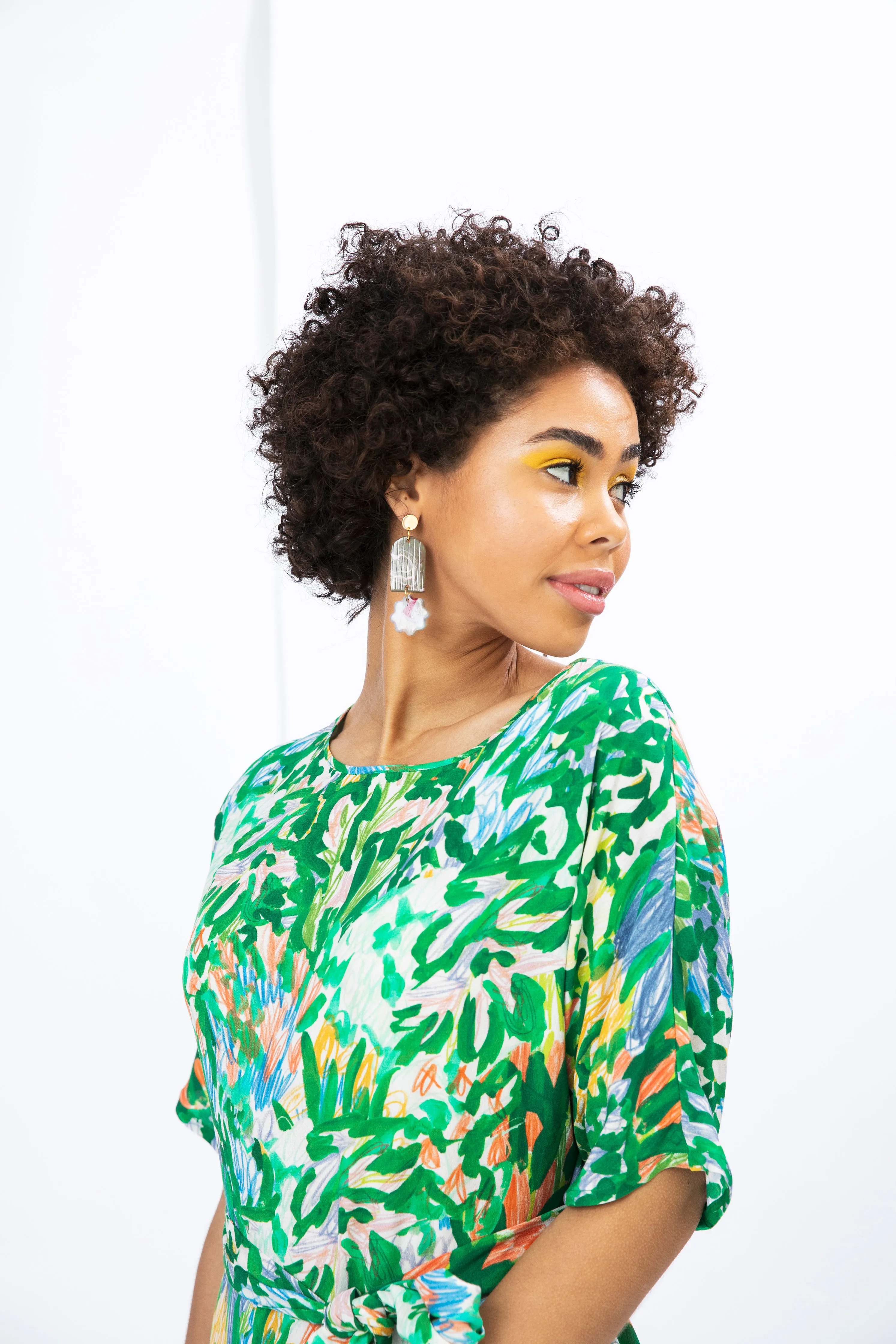 Scribble Small Scale Long T-Dress