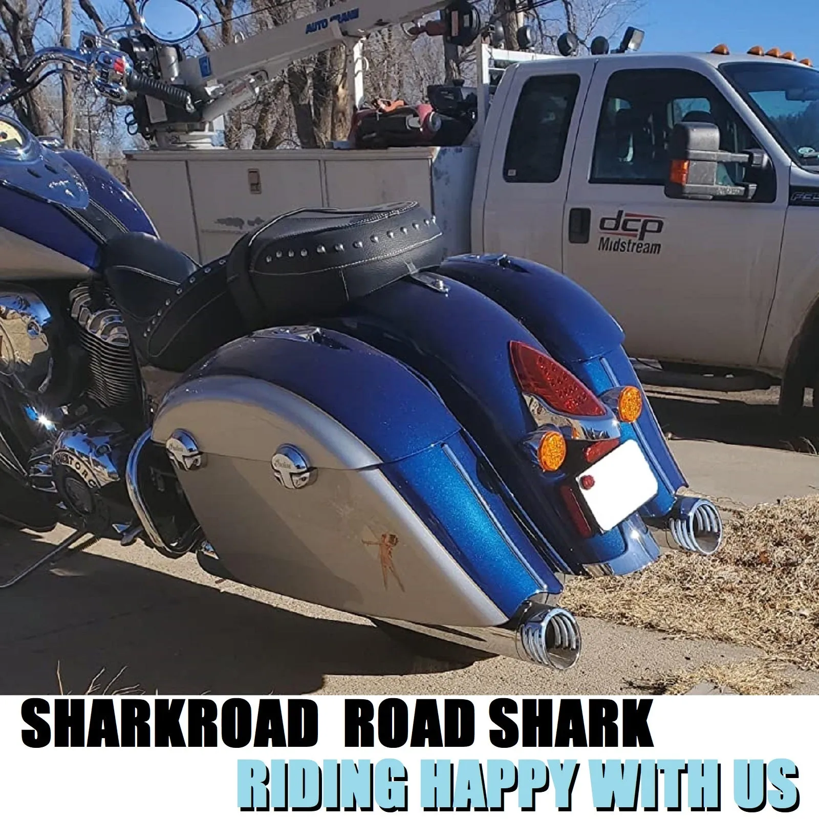 Sharkroad 4“ Slip On Mufflers Exhaust for Indian 2014-2023 Chief