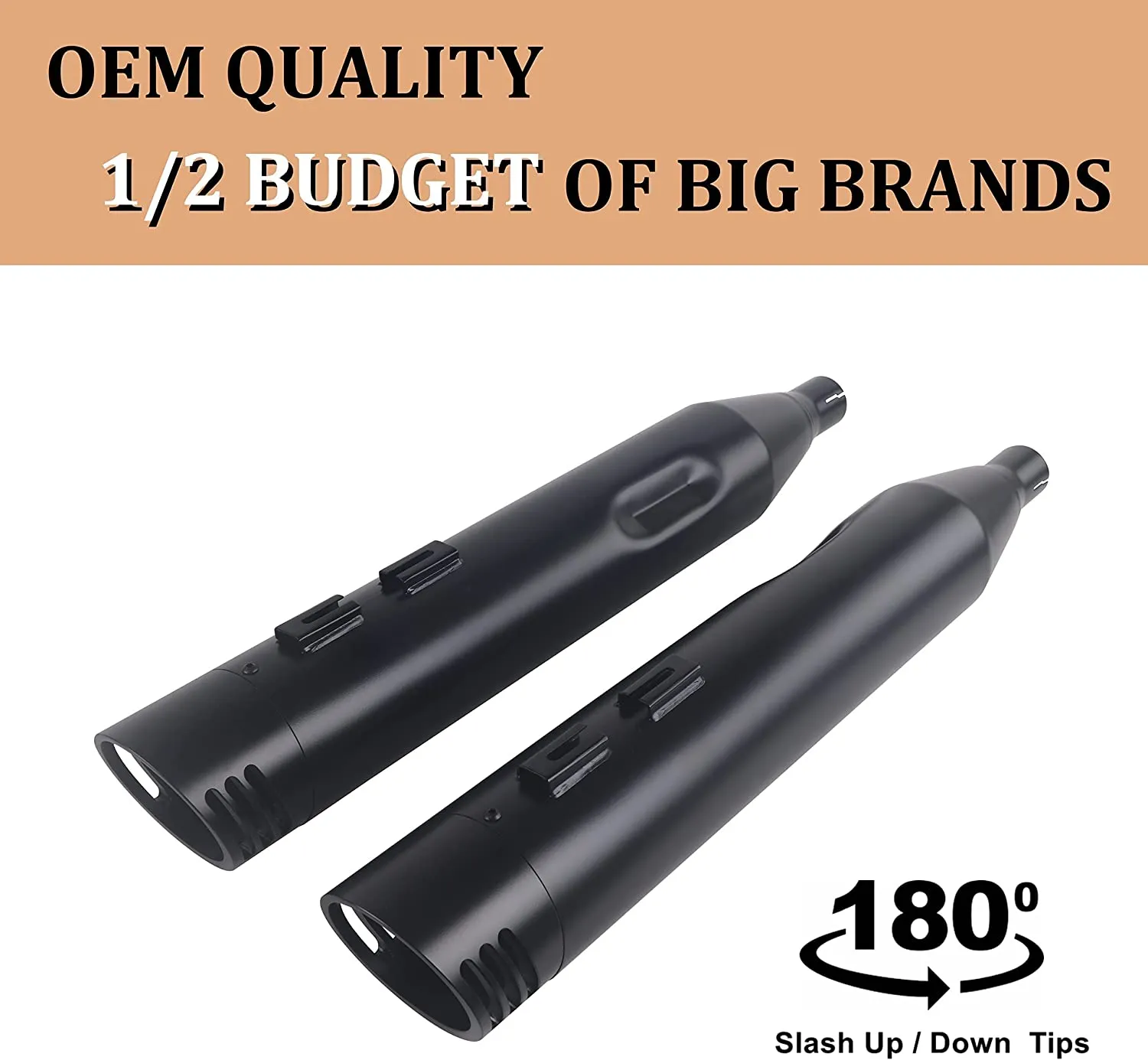 Sharkroad 4.5” Black Slip On Mufflers Exhaust for Harley Touring 1995-2016 PRO BAFFLE