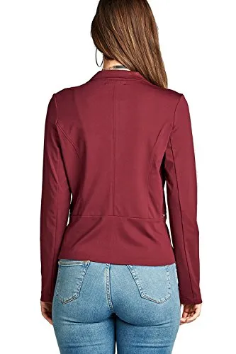 Single button long sleeve ponte Blazer with front zipper detail