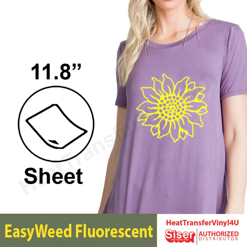 Siser EasyWeed Fluorescent 11.8" x 12" Sheet