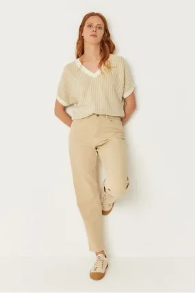 SKFK Kloe Cream & Beige Knit Top