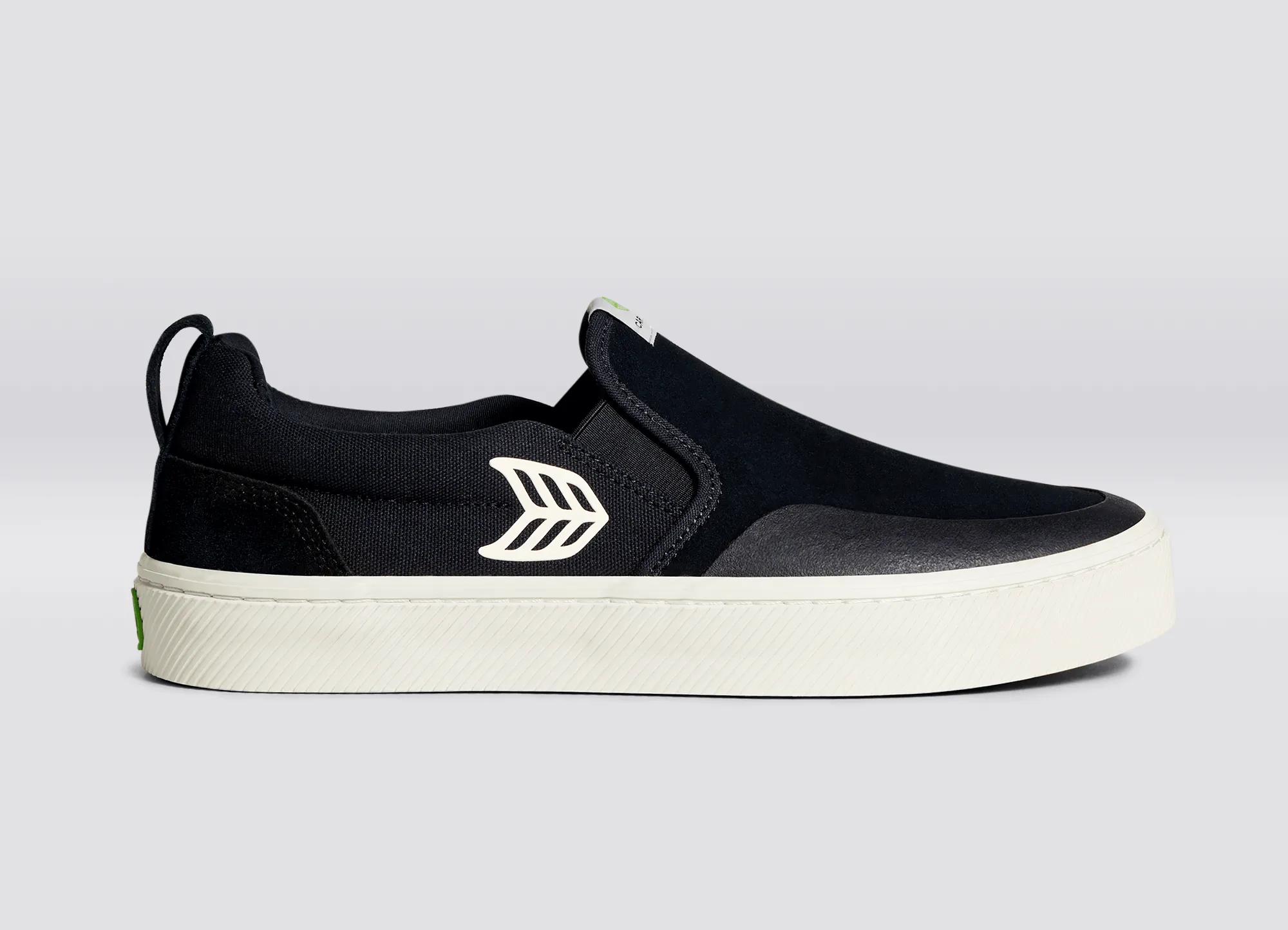 SLIP-ON PRO Black Suede and Canvas Ivory Logo Sneaker Men