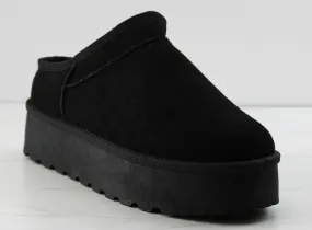 Solid 7 Women's Slip On Shearling Platform Slippers