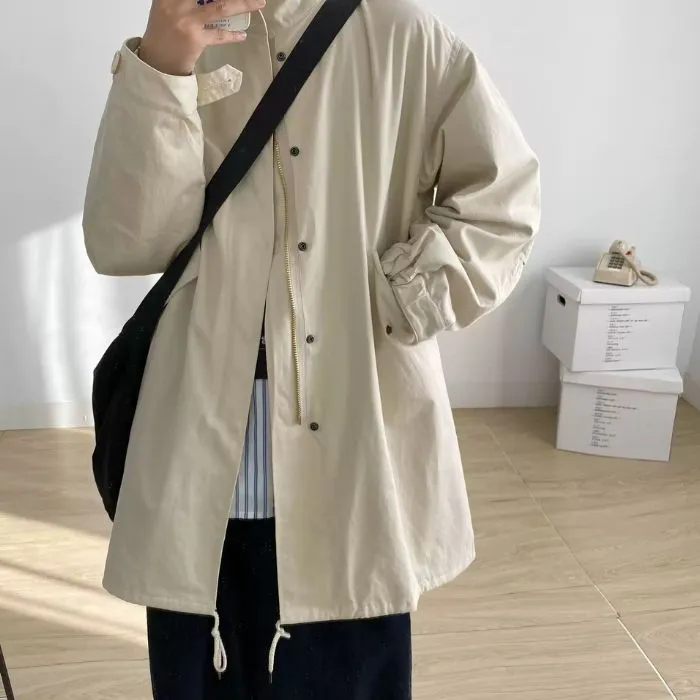 Stand-up Collar Mid-length Coat N0497