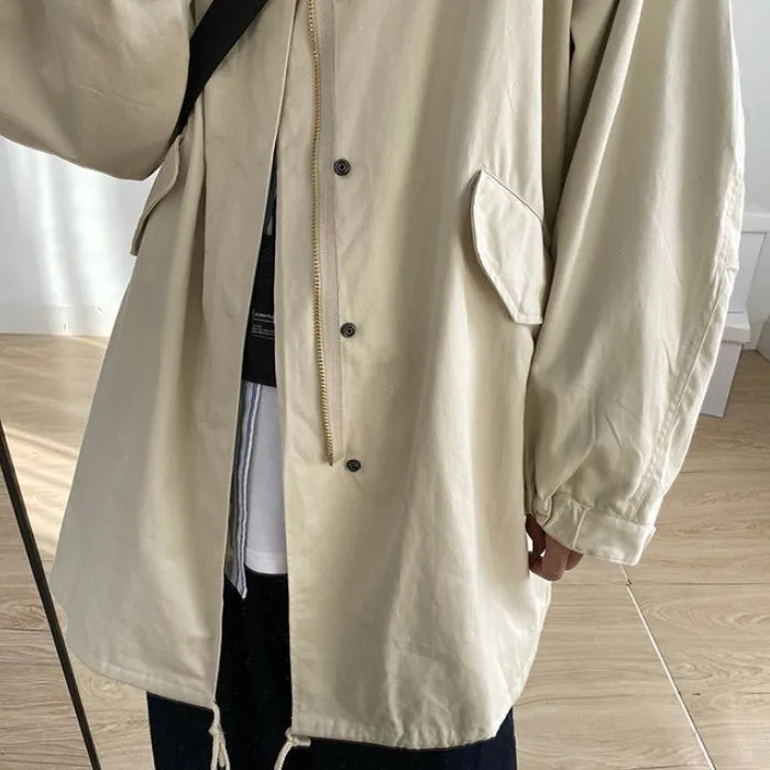 Stand-up Collar Mid-length Coat N0497