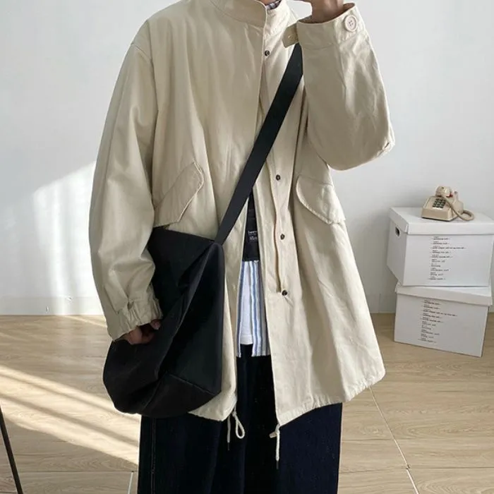 Stand-up Collar Mid-length Coat N0497