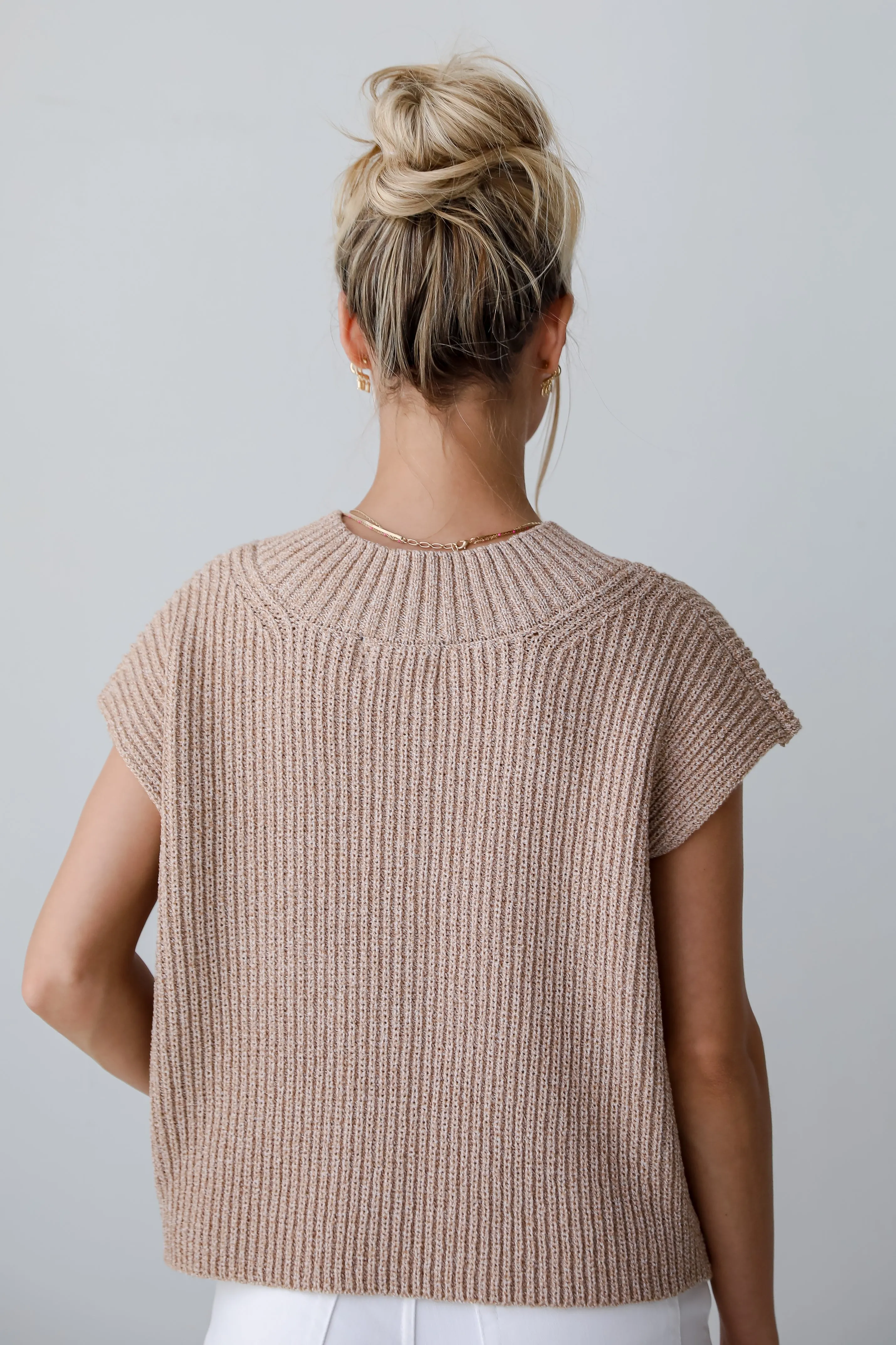 Staycation Sweetie Taupe Sweater Top