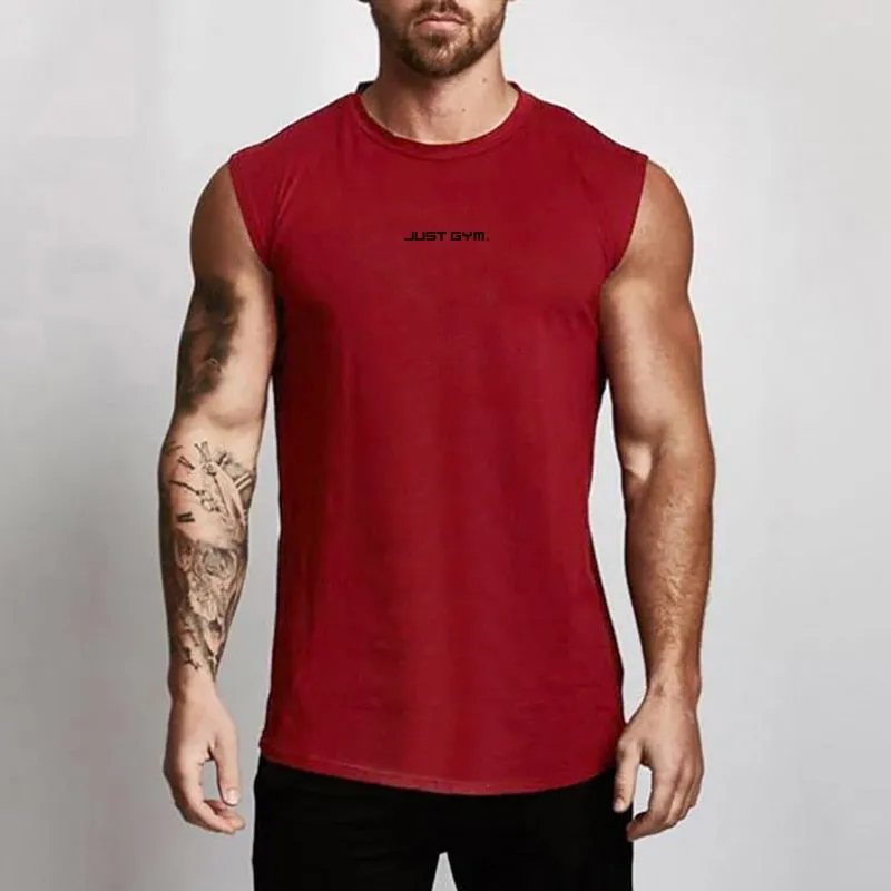 Summer Gym Tank Top Men Cotton Bodybuilding Fitness Sleeveless T Shirt Workout Clothing Mens Compression Sportswear Muscle Vests