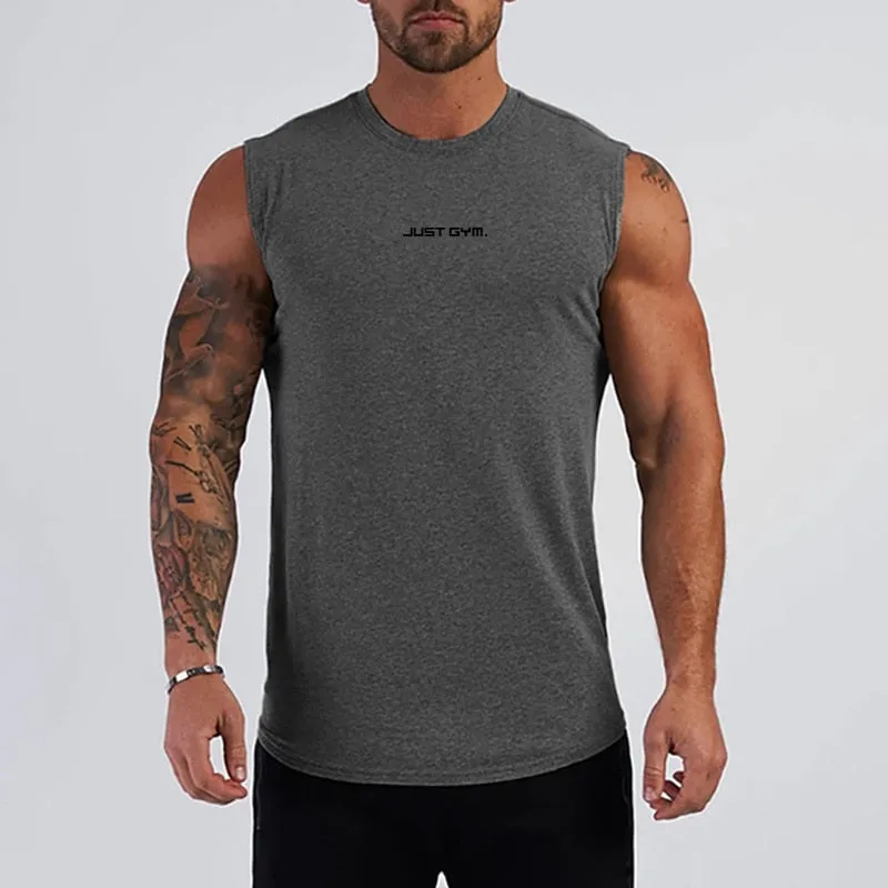 Summer Gym Tank Top Men Cotton Bodybuilding Fitness Sleeveless T Shirt Workout Clothing Mens Compression Sportswear Muscle Vests