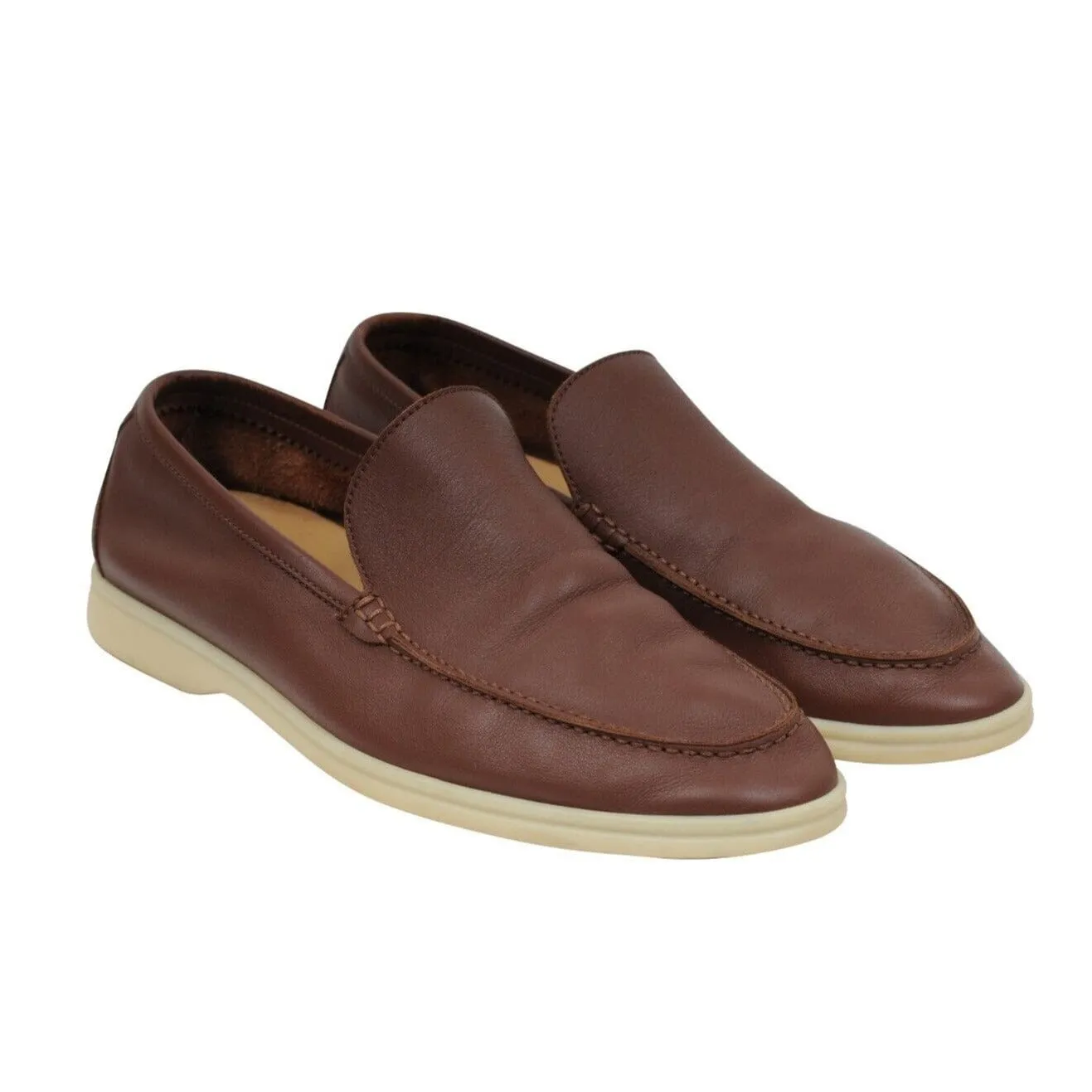 Summer Walk Light Brown Leather Slip On Loafer