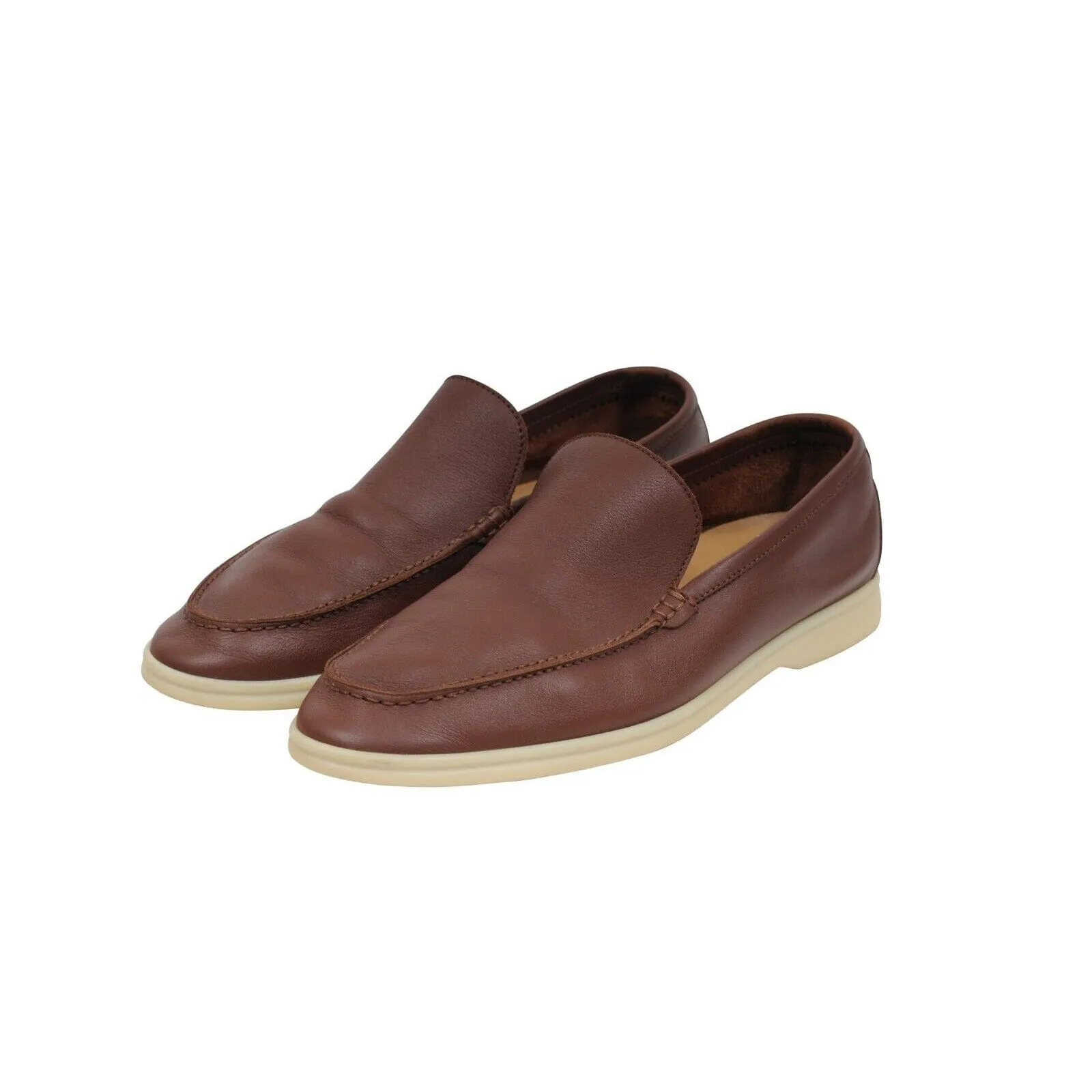 Summer Walk Light Brown Leather Slip On Loafer