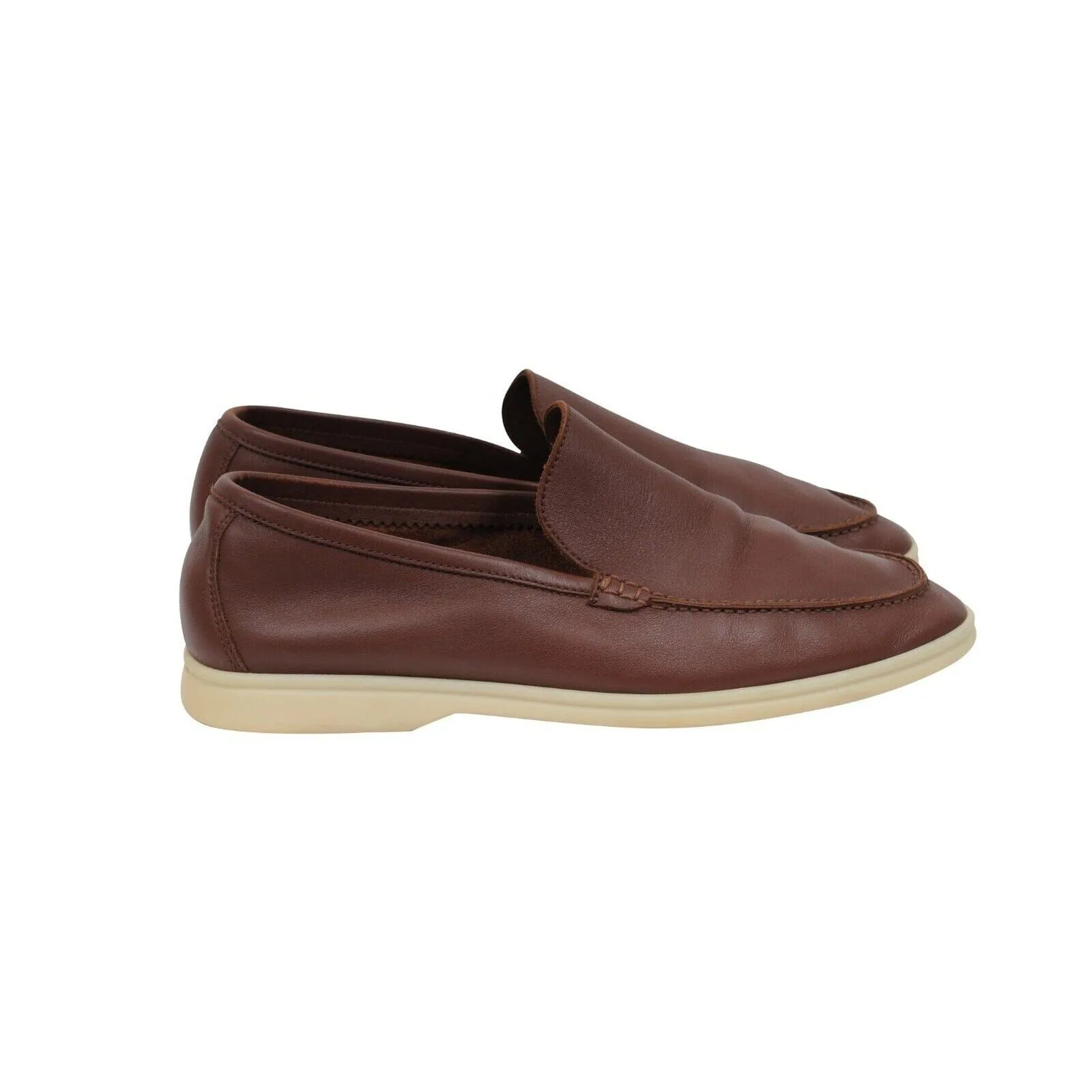 Summer Walk Light Brown Leather Slip On Loafer