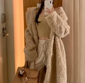 Thick Fluffy Faux Fur Long Coat