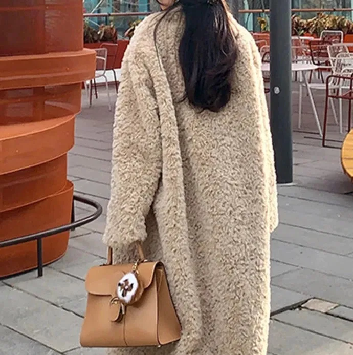 Thick Fluffy Faux Fur Long Coat