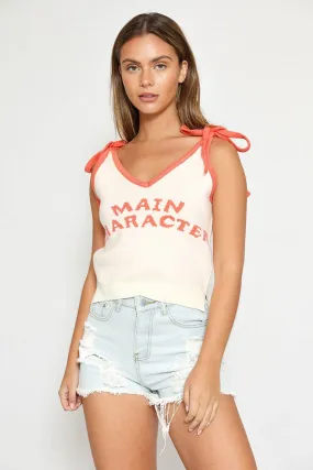 Tie strap sweater tank