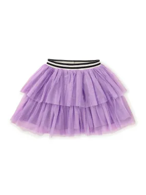 Tiered Tulle Skirt in Sheer Lilac