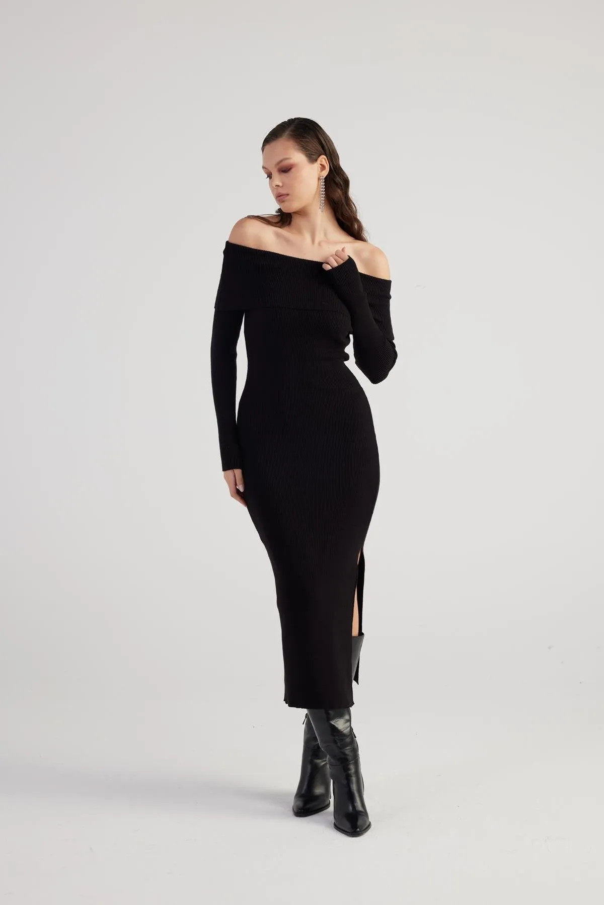 Tilda Knitwear Dress Black