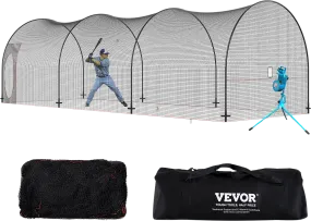 Vevor Baseball Batting Cage 33' Enclosed Pitching Net with Sturdy Frame and Carry Bag New