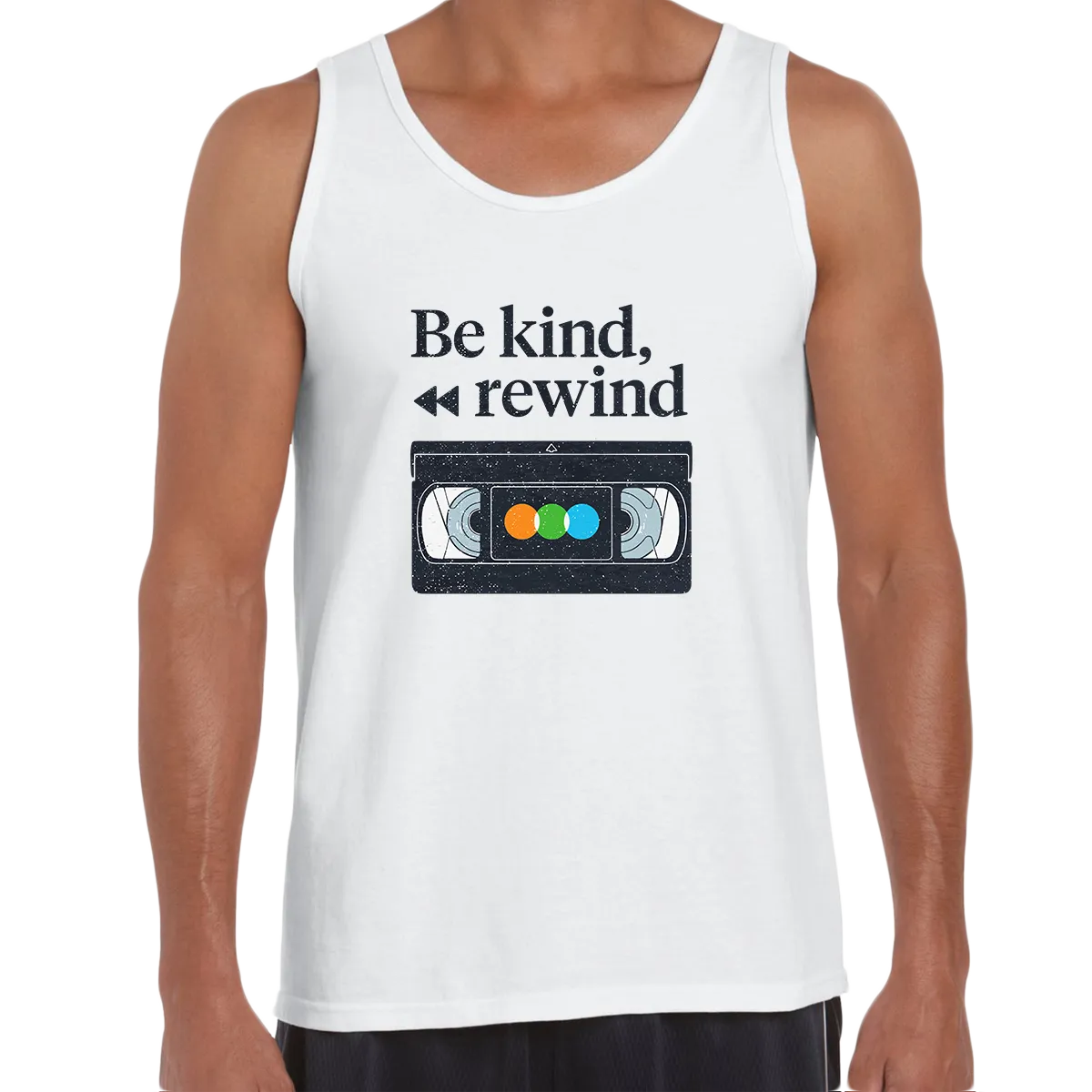 VHS Cassette Retro Tank Top Be Kind Rewind Old Video Cassette tape Scotch, Fuji Grunding