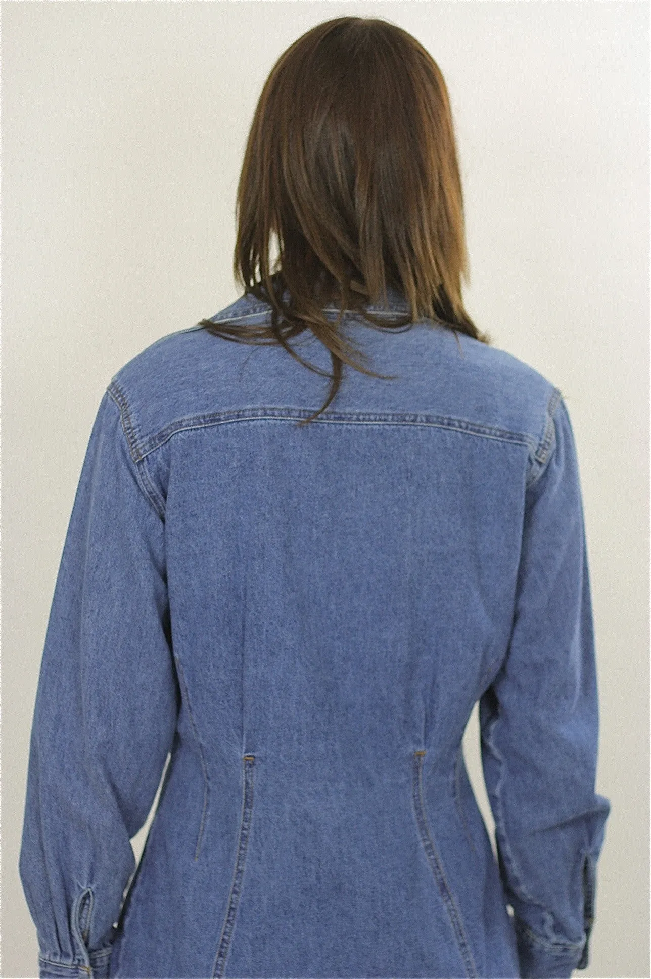 Vintage 90s Grunge Bill Blass Blue denim mini  dress