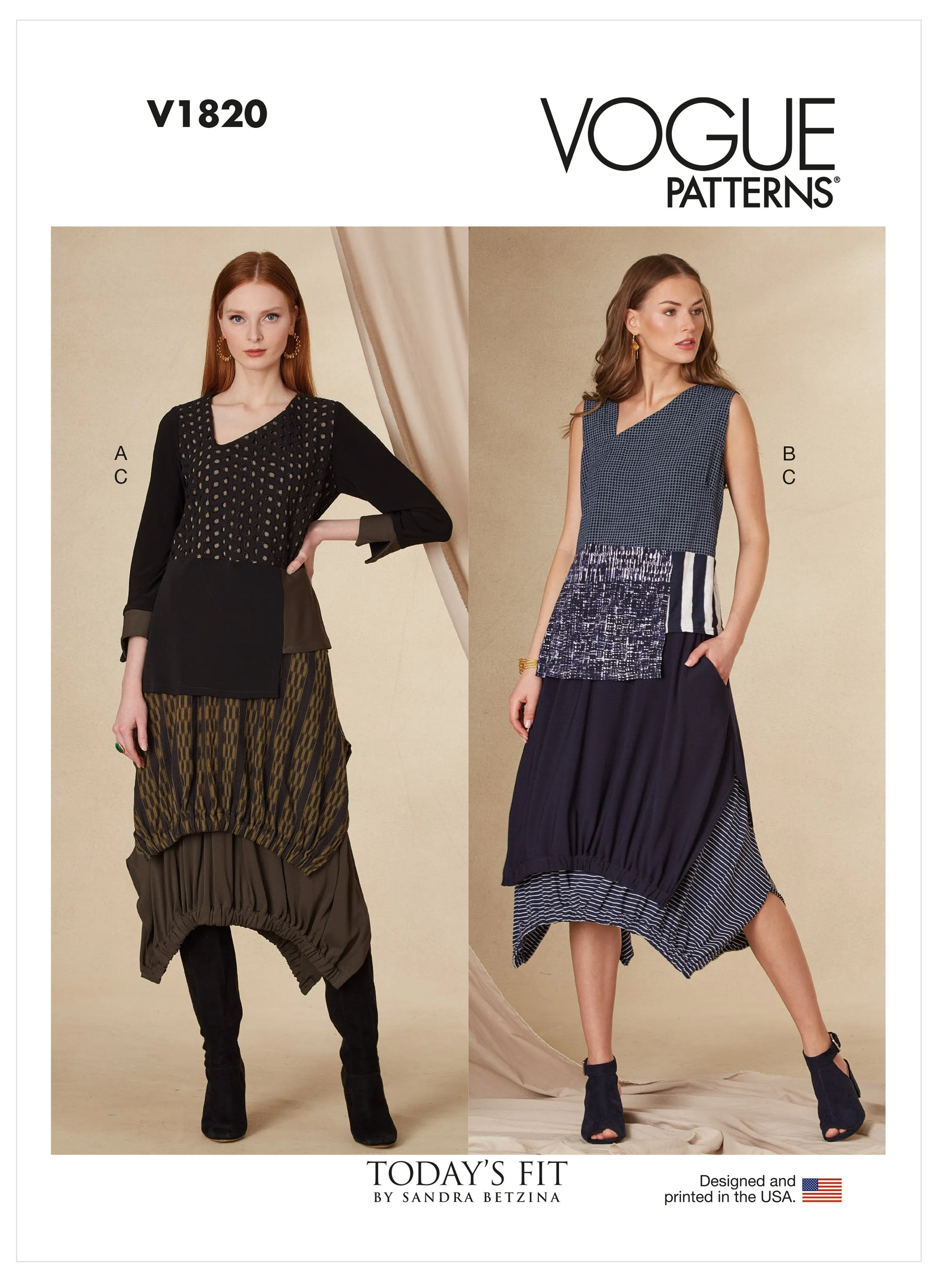 Vogue Sewing pattern 1820 Misses' Top and Skirt