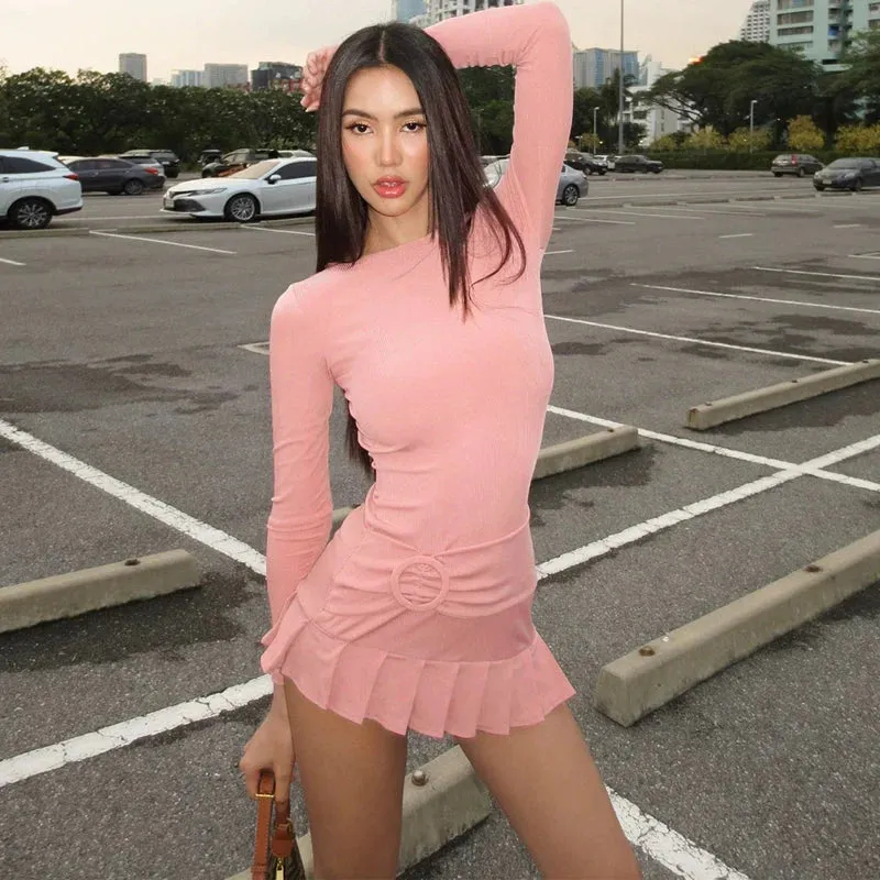 Vvsha Greer Long Sleeve Ruffle Mini Dress