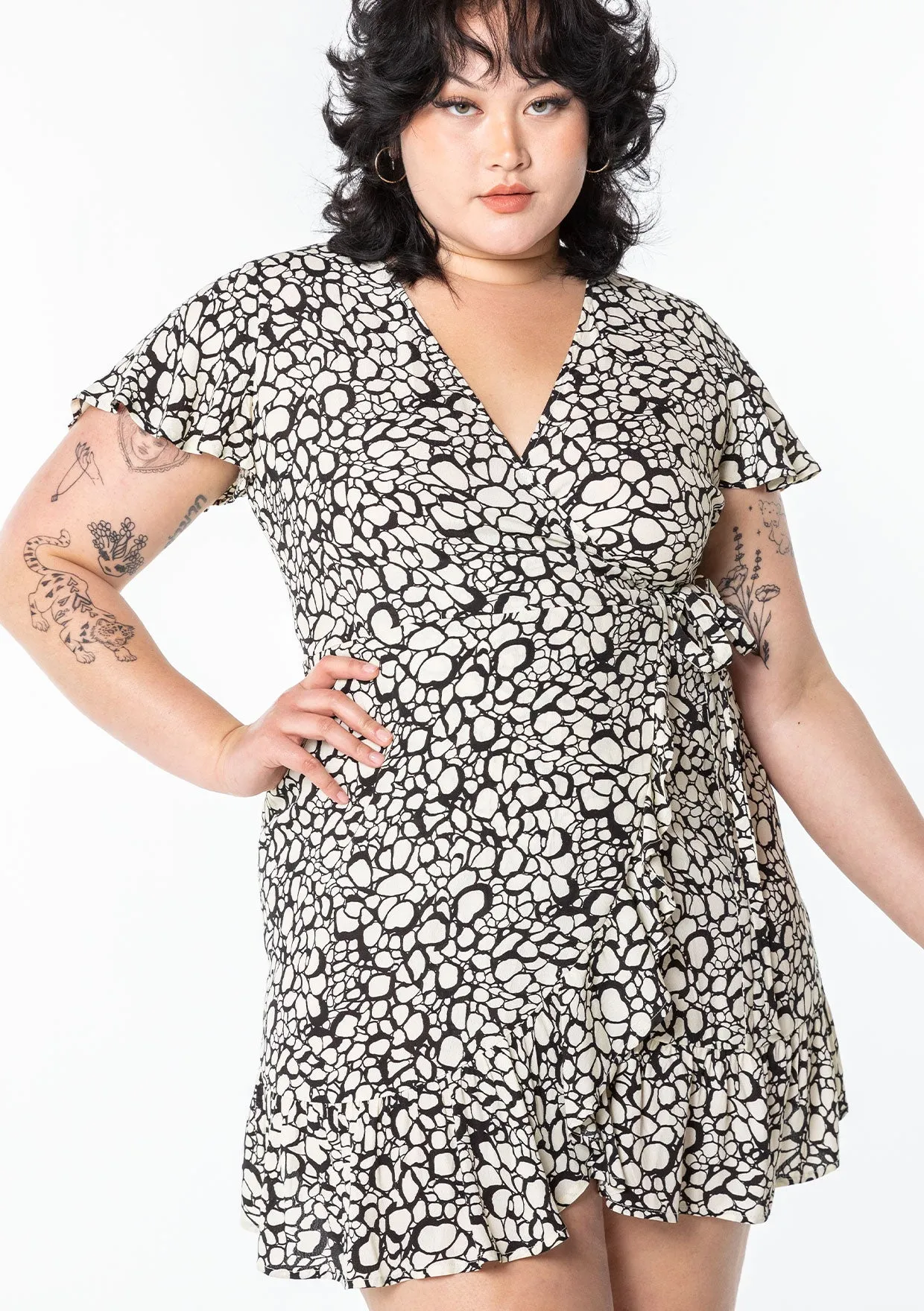 Waves Mini Wrap Dress