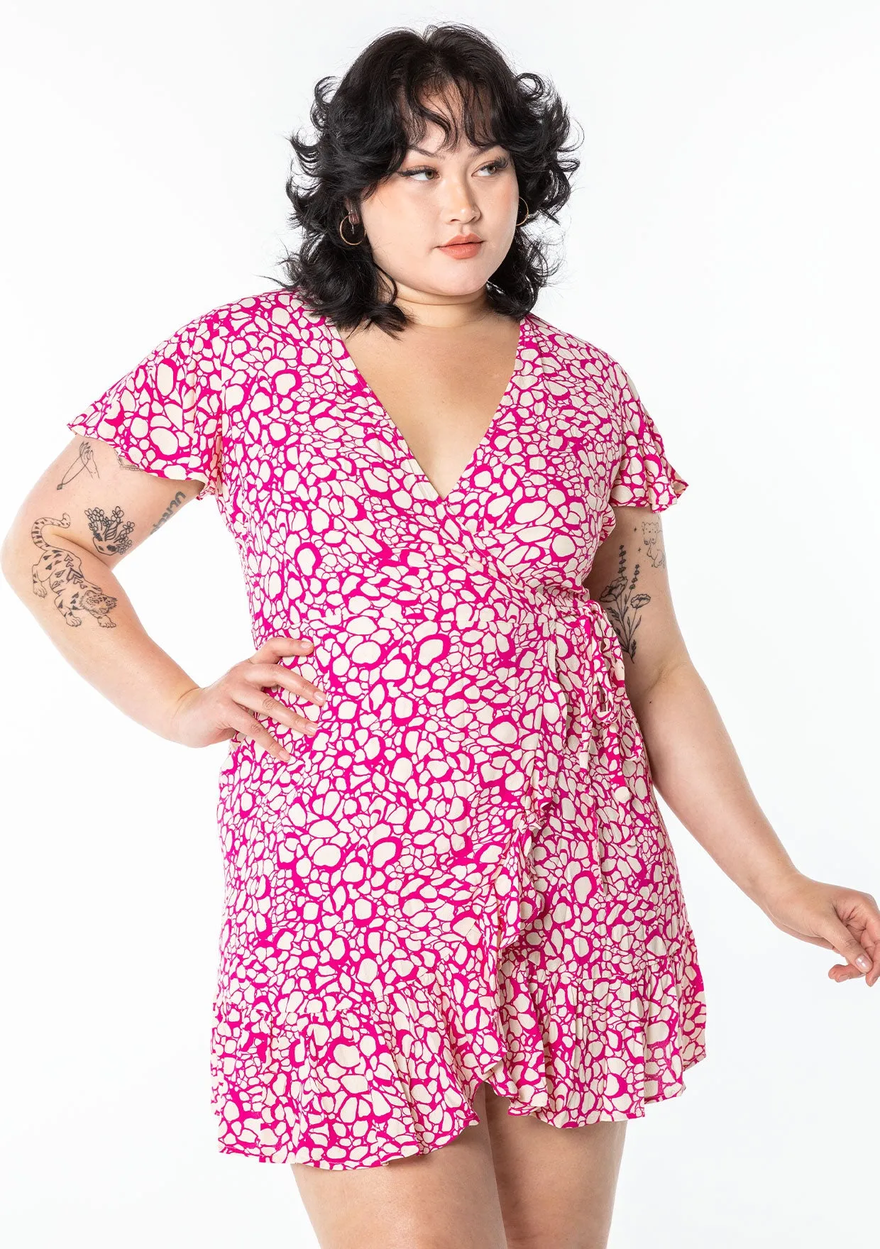 Waves Mini Wrap Dress