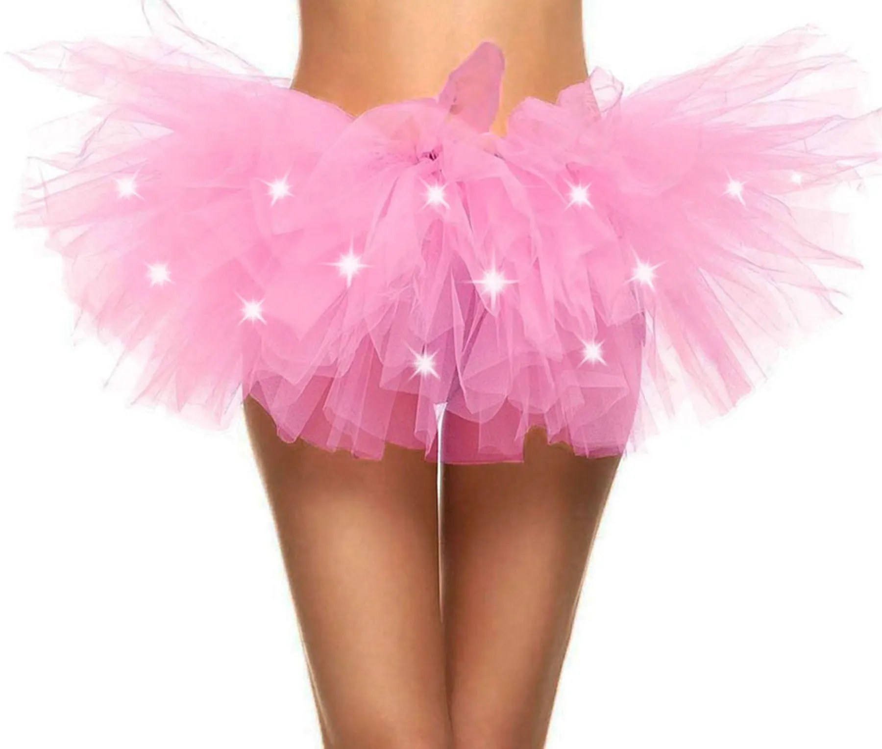 Women's Classic 5 Layered LED Light Up Neon Tulle Tutu Skirt