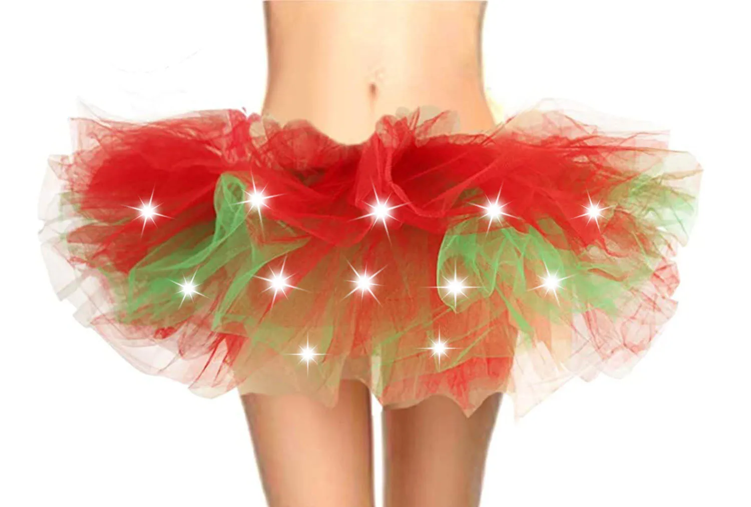 Women's Classic 5 Layered LED Light Up Neon Tulle Tutu Skirt