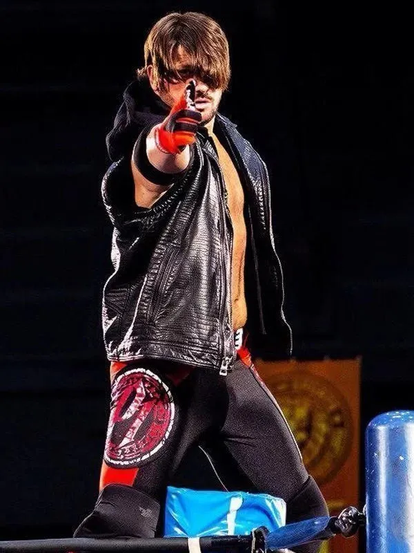 WWE AJ STYLES HOODED LEATHER VEST