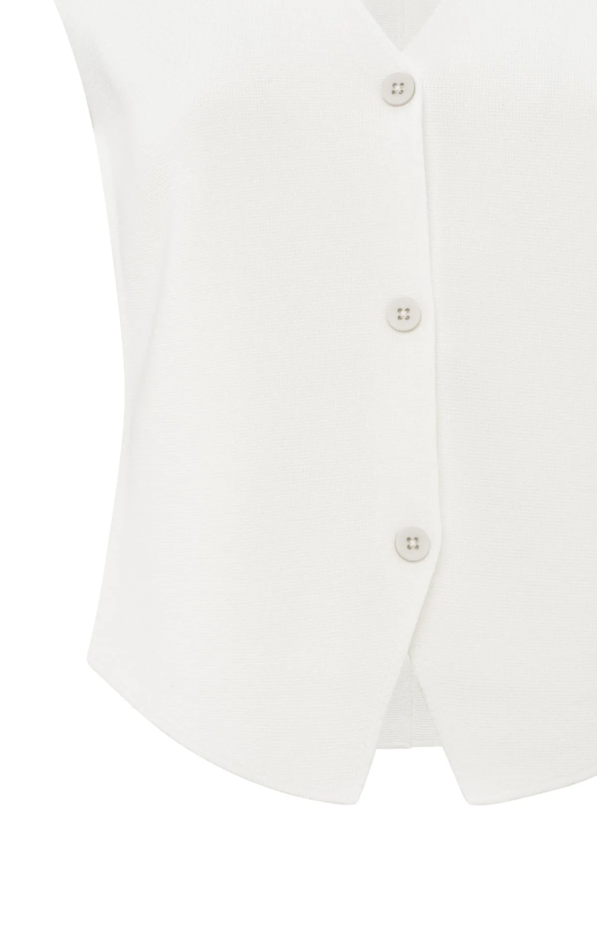 Yaya 01-010103-504 Fine knitted gilet v neck white  Sma