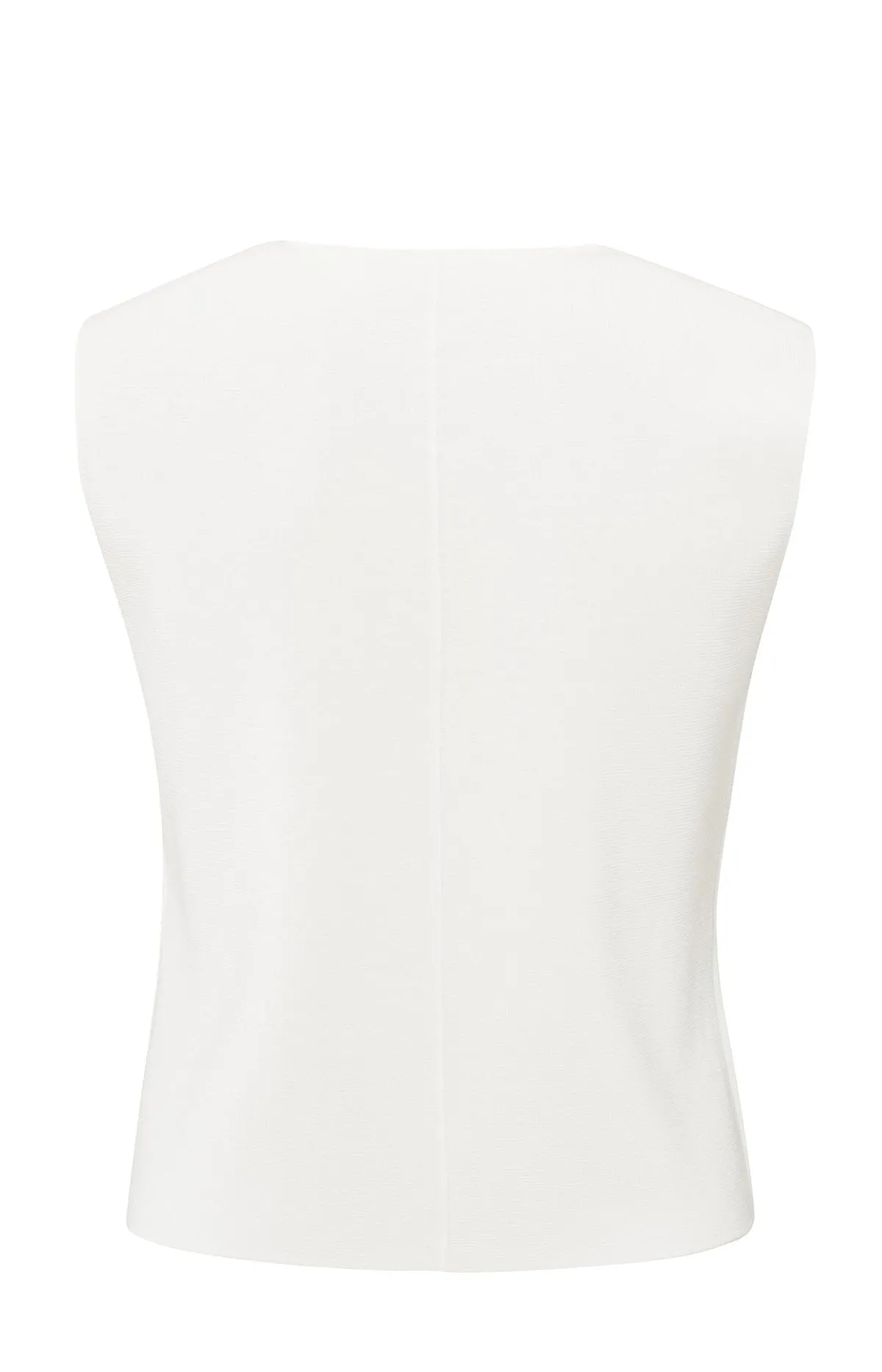 Yaya 01-010103-504 Fine knitted gilet v neck white  Sma