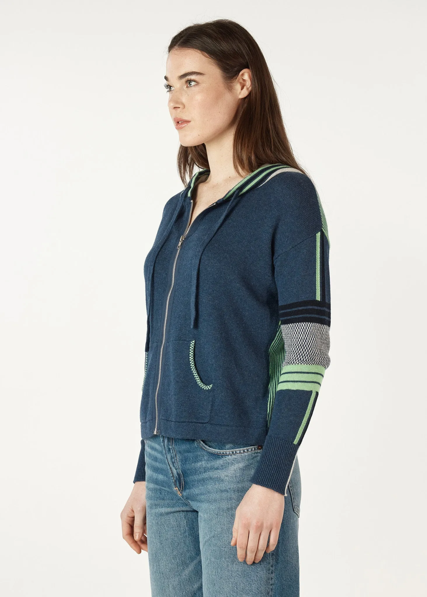 Zaket & Plover  -  Multi Medium Hoodie  -  Denim